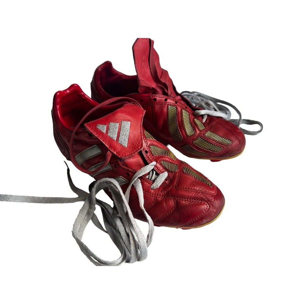 2002 Adidas Predator Mania US 7 Red Silver Strap Fold Over Tongue